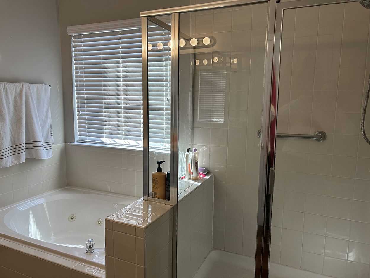 Tub to shower conversion example | Call (704) 743-3582