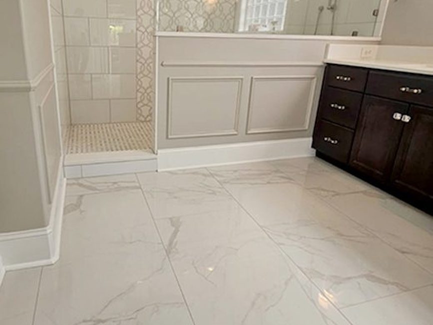 Modern marble bathroom Concord NC — (704) 743-3582