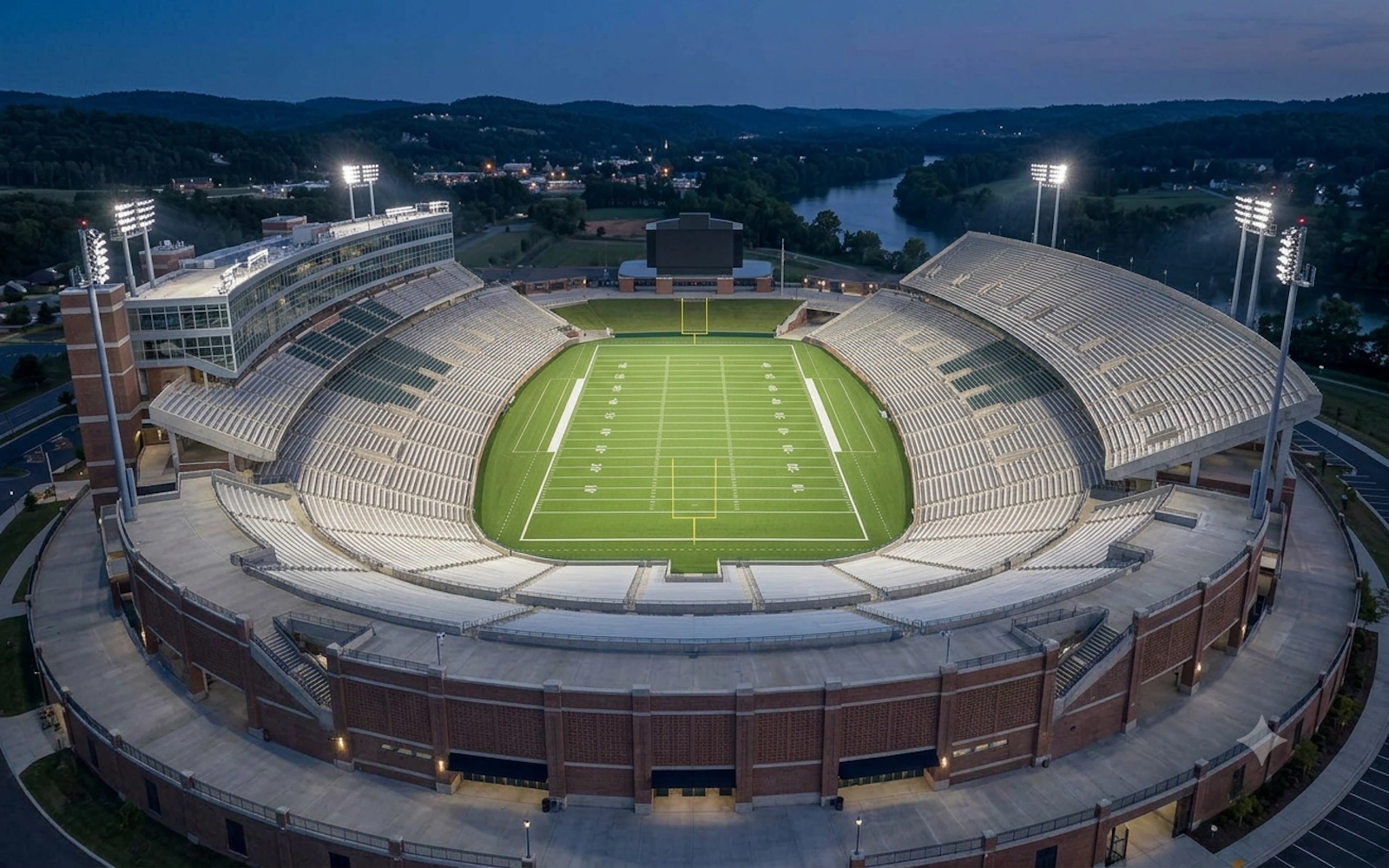 LED football field lighting project on Long Island New York